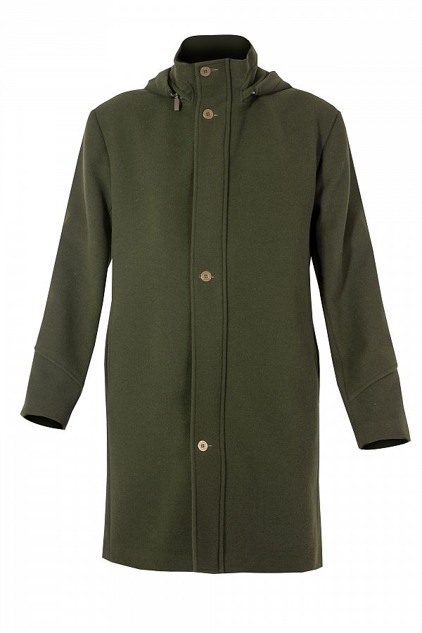 Kabát myslivecký pánský  flauš khaki s kapucí vel. 50 - Obrázek Kabát myslivecký pánský  flauš khaki s kapucí vel. 50 - Obrázek